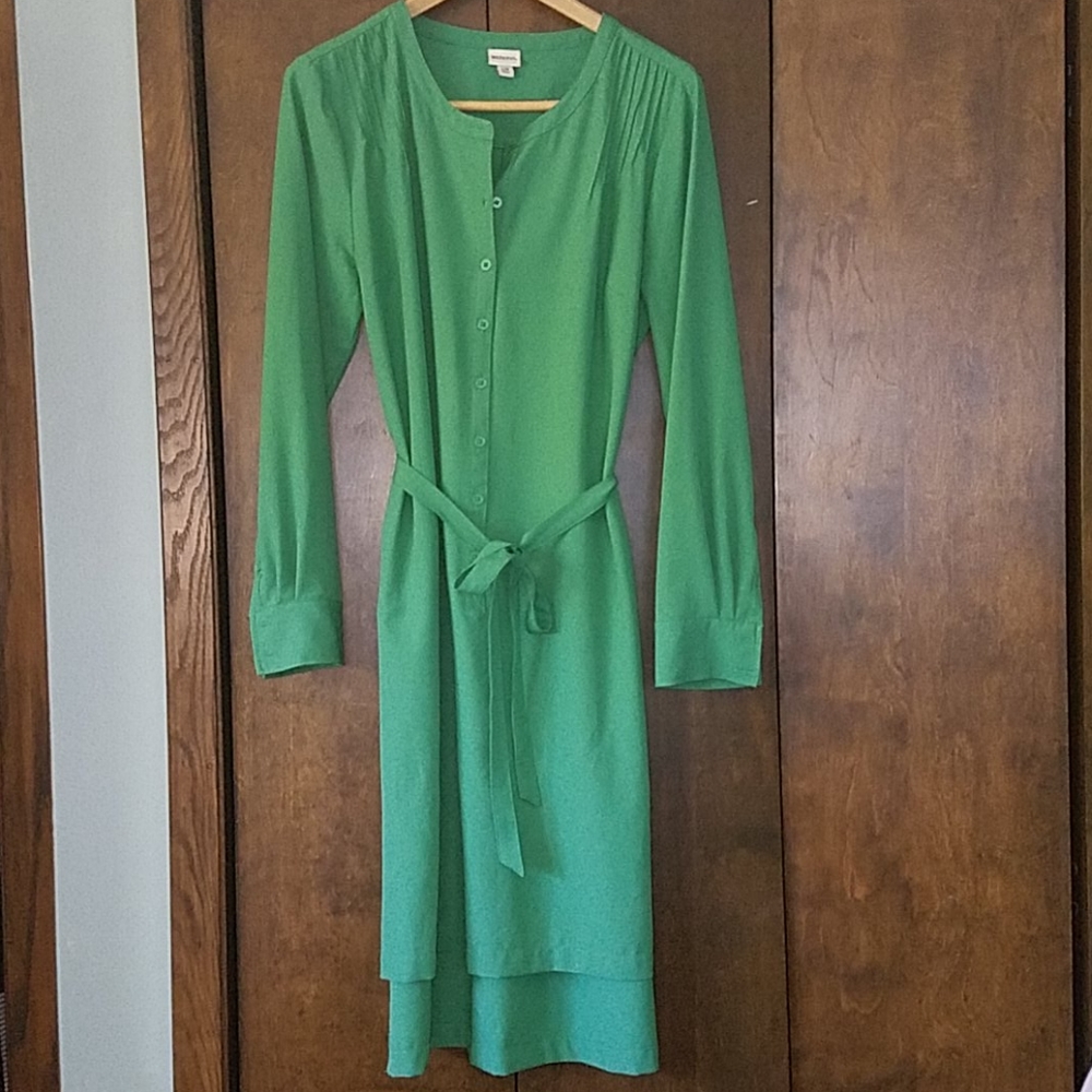 Green long sleeve dress